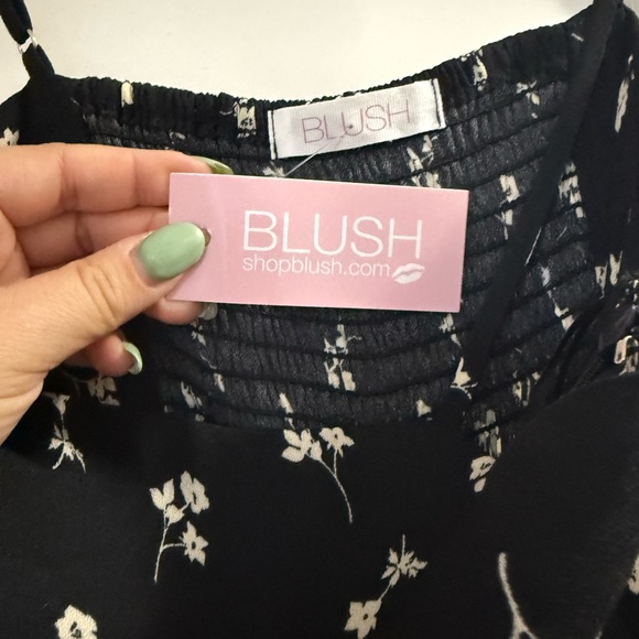 Blush Black and White Patterned jumpsuit - Picture 3 of 6